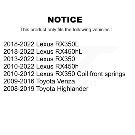 Front Lower Control Arm And Ball Joint Kit For Toyota Highlander Lexus RX350 Venza RX450h K72-101520