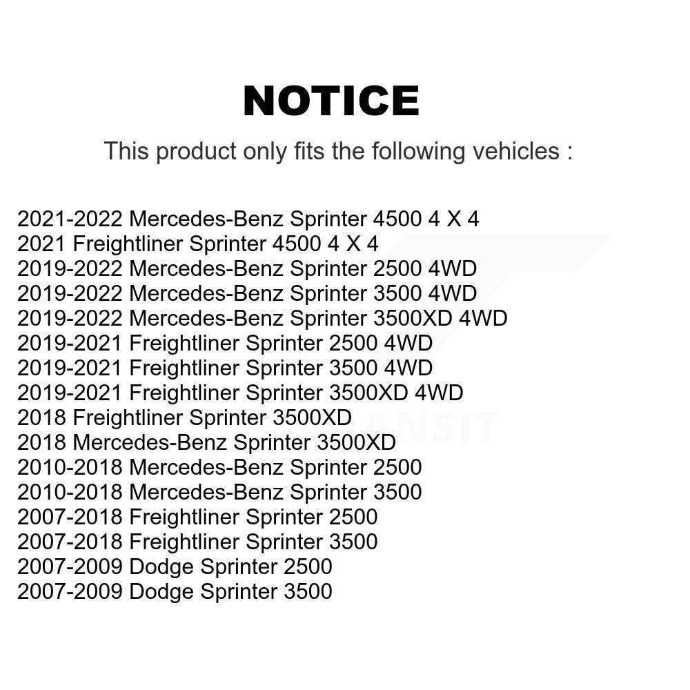 Front Tie Rod End Kit For Mercedes-Benz Sprinter 2500 3500 Dodge 3500XD Freightliner 4500 K72-101619