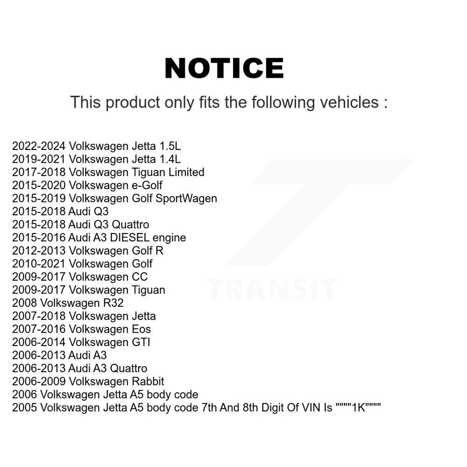 Front Outer & Inner Tie Rod End Kit For Volkswagen Jetta Golf Tiguan SportWagen Audi GTI K72-101624