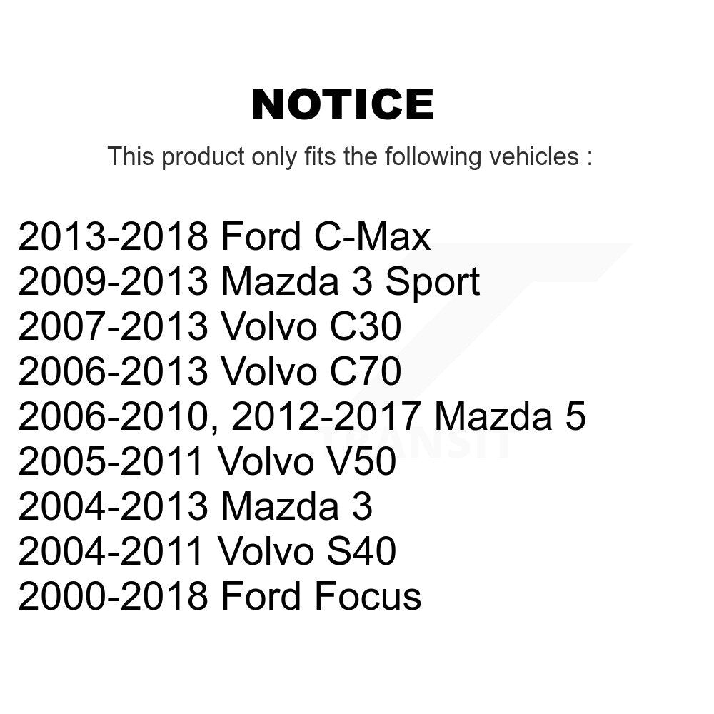 Rear Lower Forward Control Arm Pair For Mazda 3 Ford Focus 5 Volvo C-Max S40 C30 V50 C70 K72-101702
