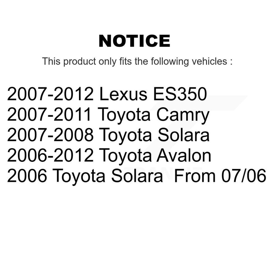 Rear Suspension Strut Shock Mounting Kit For Toyota Camry Lexus ES350 Avalon Solara K73-100005