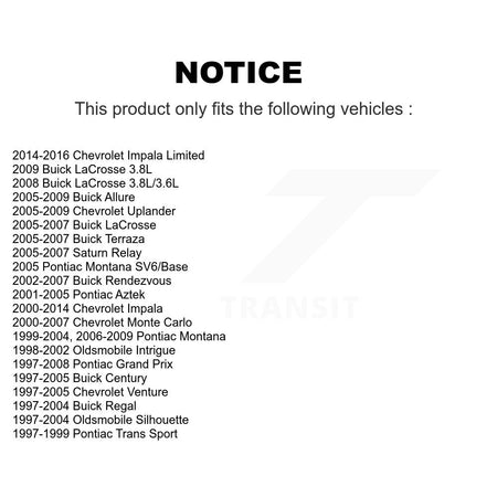 Front Suspension Strut Shock Mounting Pair For Chevrolet Impala Pontiac Buick Montana K73-100100