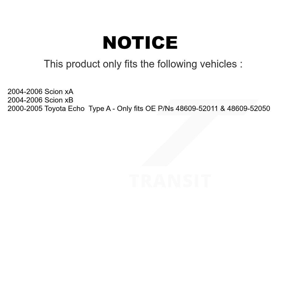 Front Suspension Strut Shock Mounting Pair For Toyota Echo Scion xB xA K73-100122