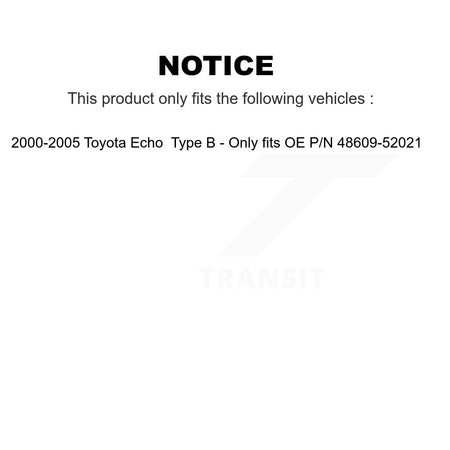 Front Suspension Strut Shock Mounting Pair For Toyota Echo K73-100124