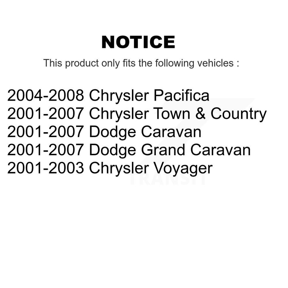 Front Suspension Strut Shock Mounting Pair For Dodge Grand Caravan Chrysler Pacifica Town K73-100128