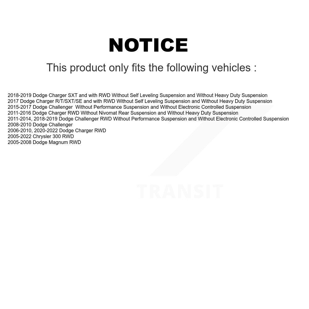 Front Suspension Strut Shock Mounting Pair For Dodge Chrysler 300 Charger Challenger K73-100135