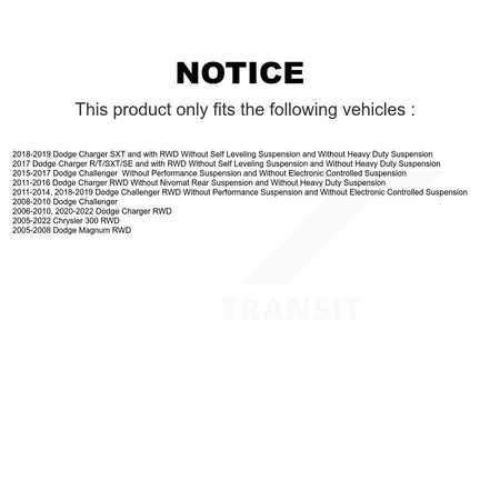 Front Suspension Strut Shock Mounting Pair For Dodge Chrysler 300 Charger Challenger K73-100135