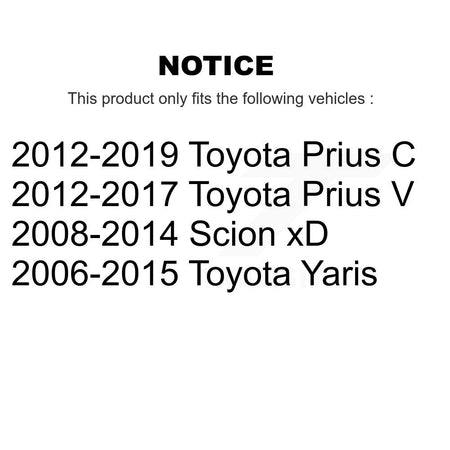 Front Suspension Strut Shock Mounting Pair For Toyota Yaris Prius C V Scion xD K73-100153