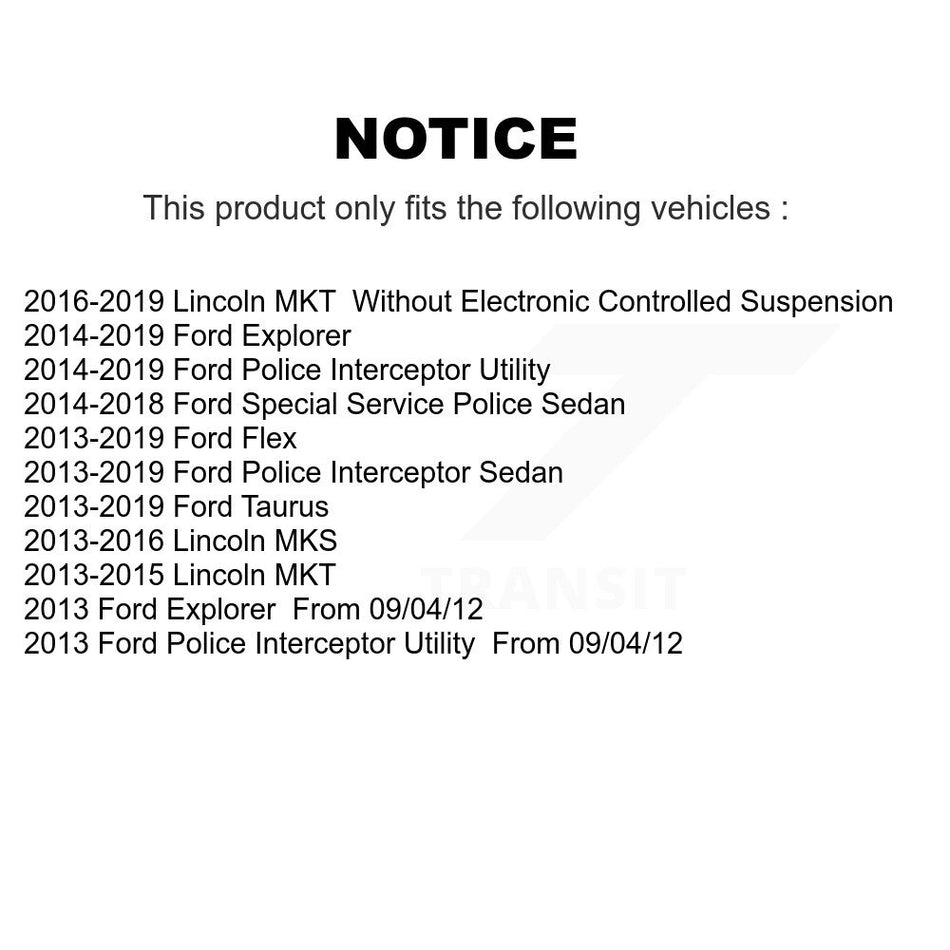 Front Suspension Strut Shock Mounting Pair For Ford Explorer Flex Taurus Police Utility K73-100175
