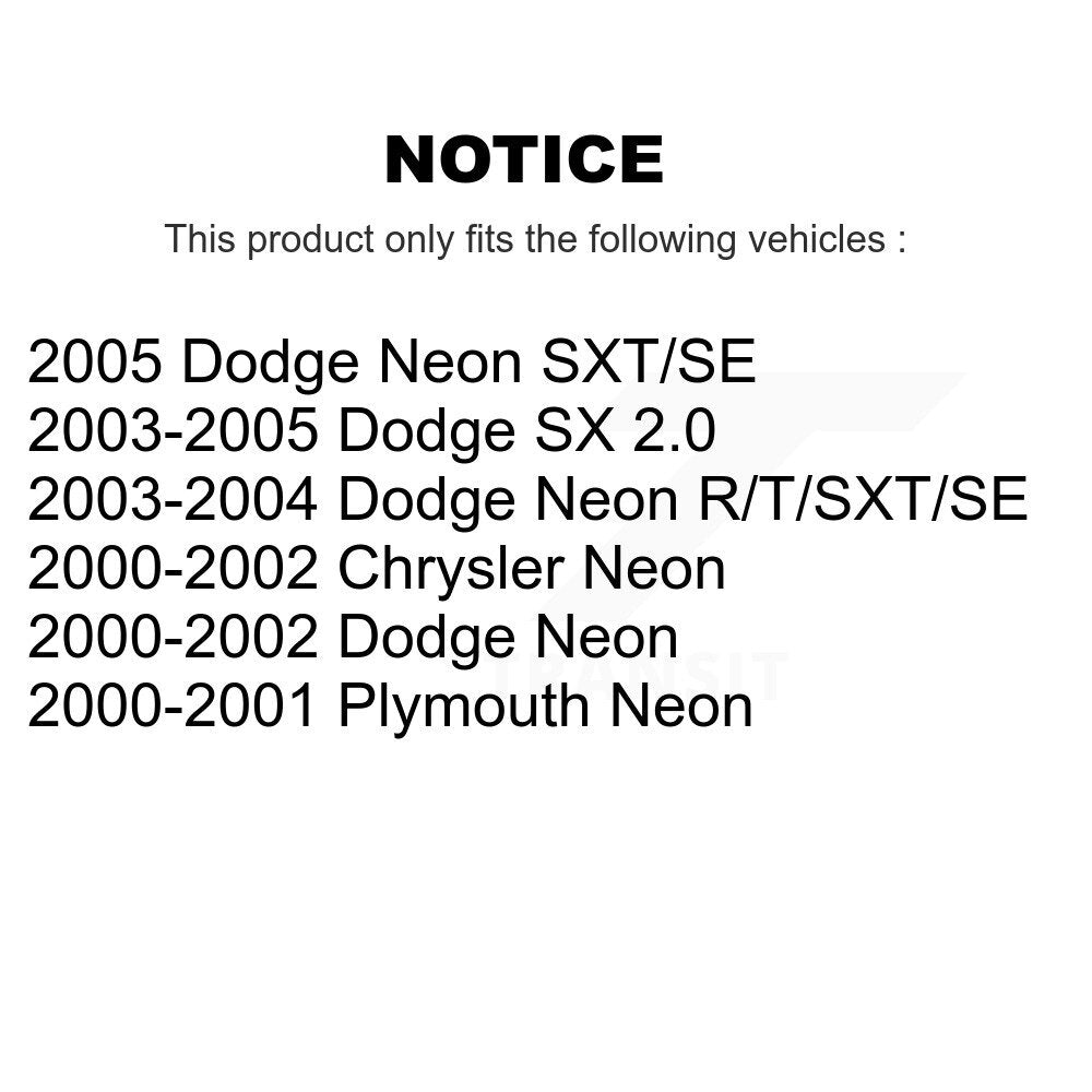 Rear Suspension Strut Shock Mounting Pair For Neon Dodge Chrysler Plymouth SX 2.0 K73-100198