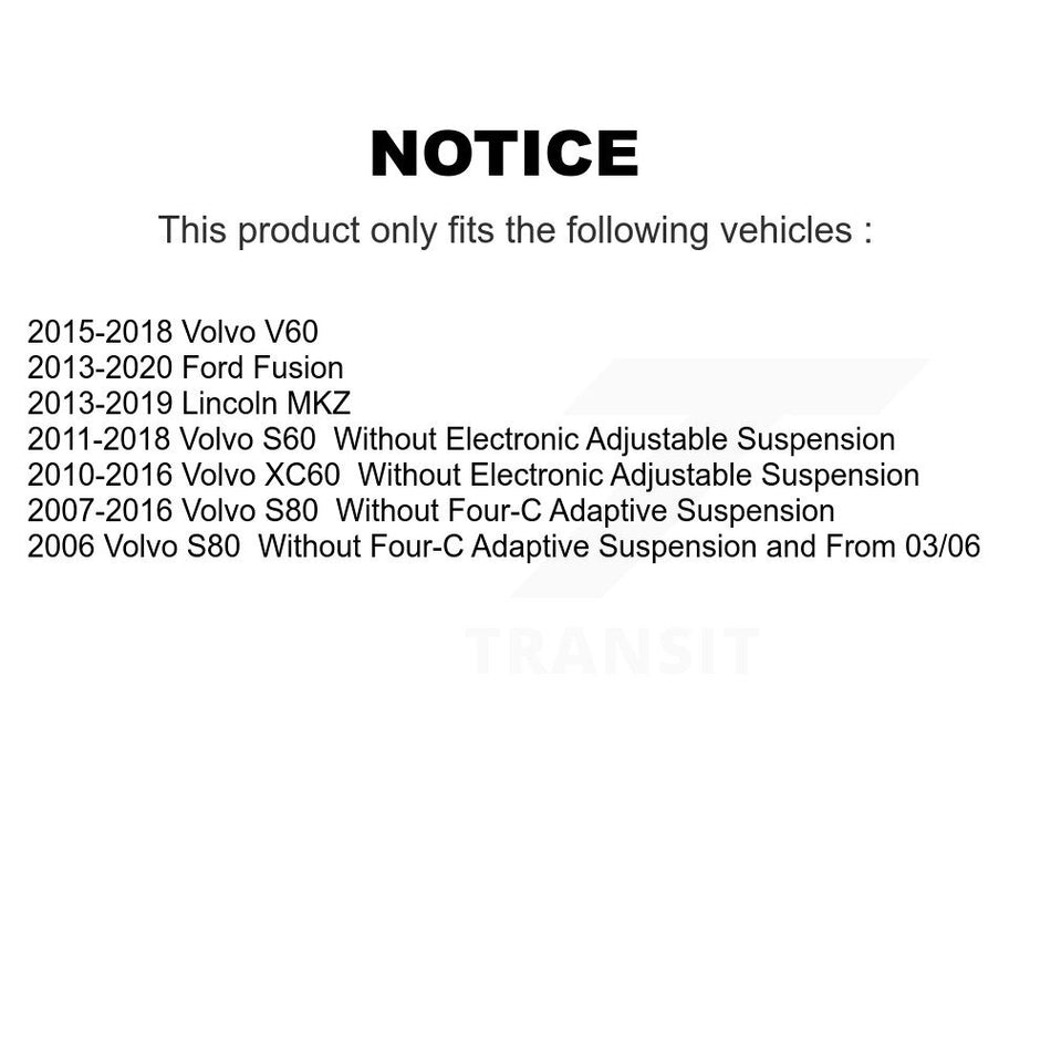 Front Suspension Strut Shock Mounting Pair For Ford Fusion Volvo XC60 S60 Lincoln MKZ V60 K73-100237