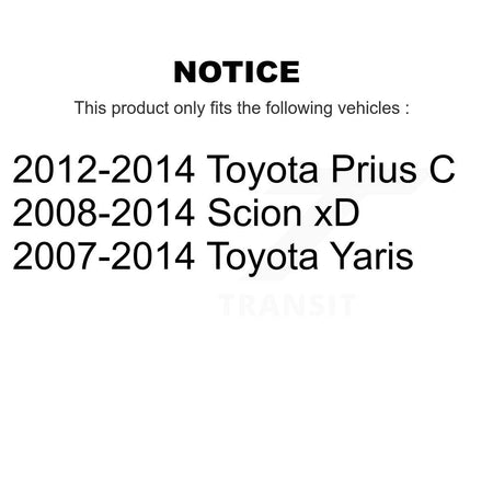 Front Rear Suspension Strut Shock Mounting Kit For Toyota Yaris Prius C Scion xD K73-100252