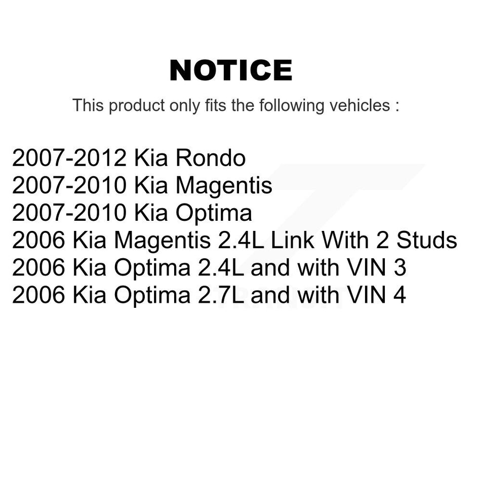 Front Wheel Bearing And Link Kit For Kia Optima Rondo Magentis K77-100479