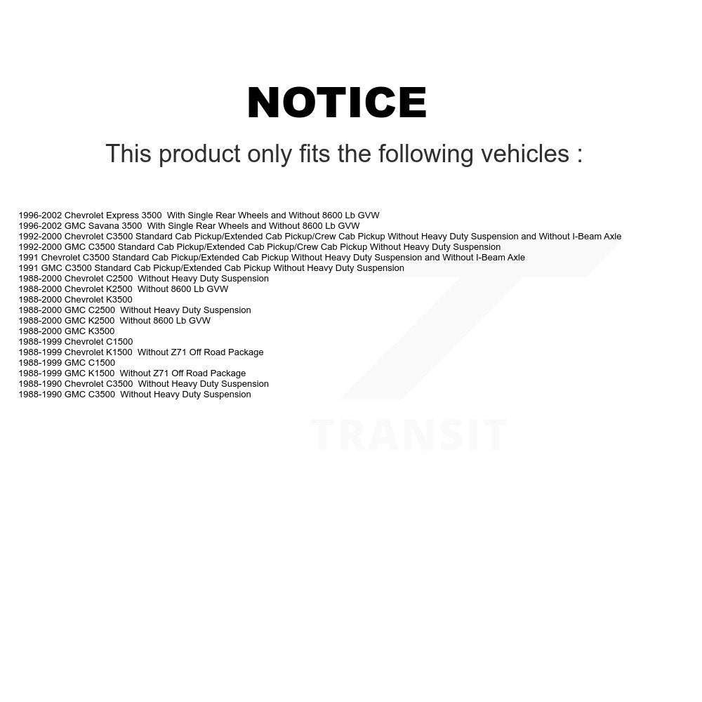 Rear Shock Absorbers Pair For Chevrolet GMC K1500 C1500 K2500 C2500 K3500 C3500 Express K78-100262