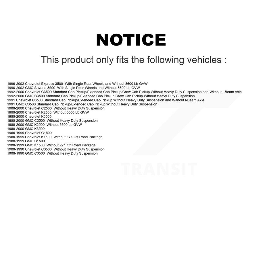 Rear Shock Absorbers Pair For Chevrolet GMC K1500 C1500 K2500 C2500 K3500 C3500 Express K78-100262