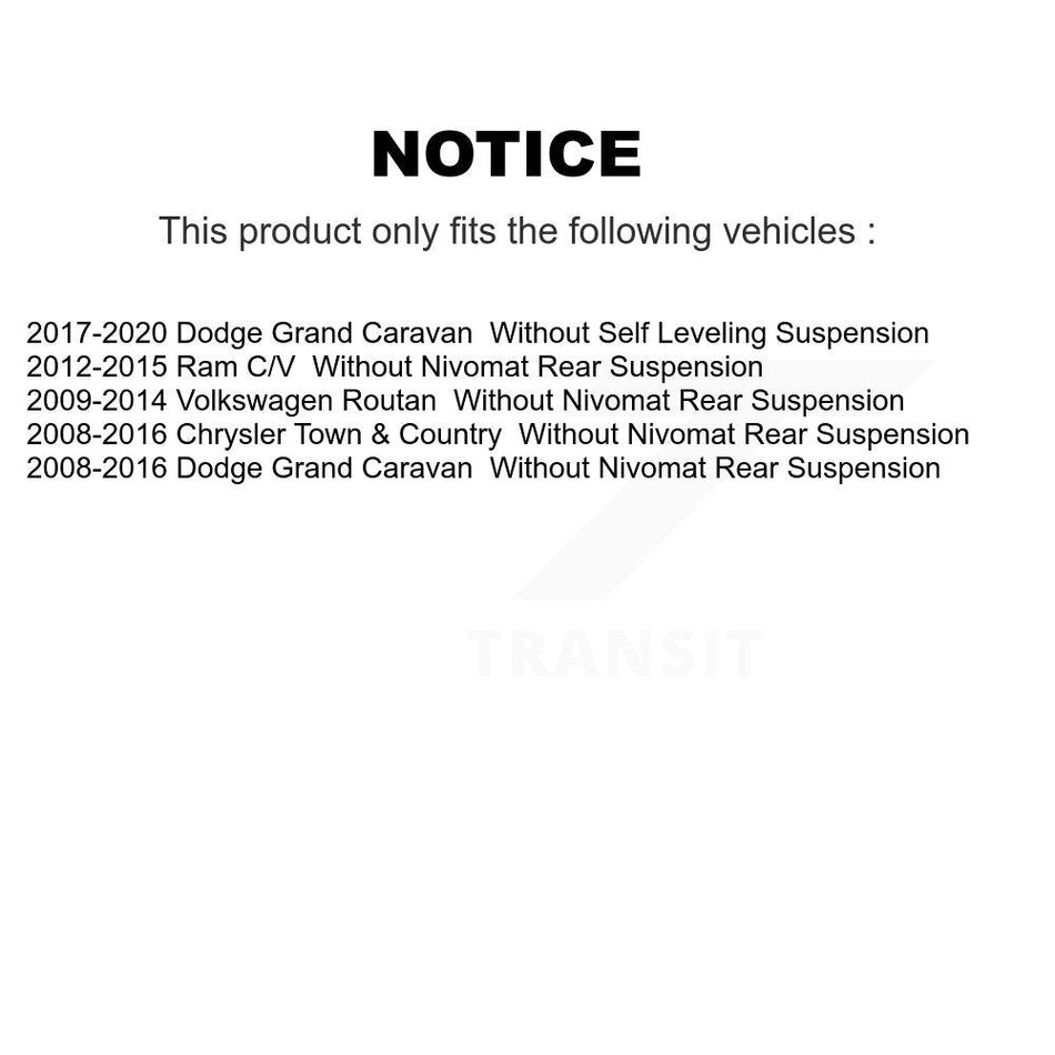 Rear Suspension Shock Absorber Pair For Dodge Grand Caravan Chrysler Town & Country Volkswagen Routan Ram C/V K78-100298