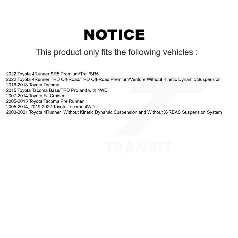 Front Suspension Struts Pair For Toyota Tacoma 4Runner FJ Cruiser K78-100680