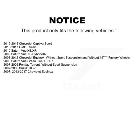 Front Suspension Struts Kit For Chevrolet Equinox GMC Terrain Pontiac Torrent Saturn Vue K78-100806