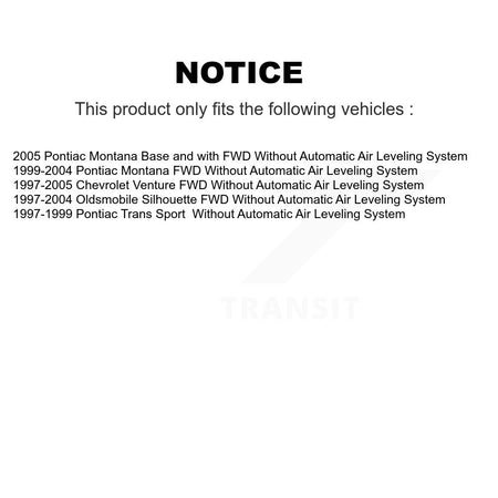 Front Rear Suspension Struts Kit For Pontiac Montana Chevrolet Venture Oldsmobile Trans K78-100944