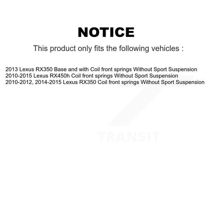Front Rear Suspension Struts And Shock Absorbers Kit For Lexus RX350 RX450h K78-100960
