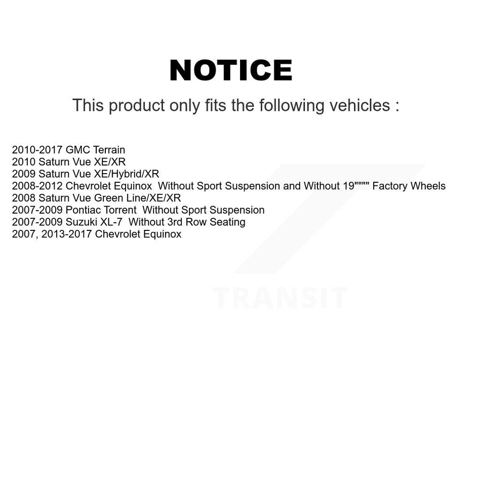 Front Rear Suspension Struts Shock Absorber Kit For Chevrolet Equinox GMC Terrain Pontiac K78-101004