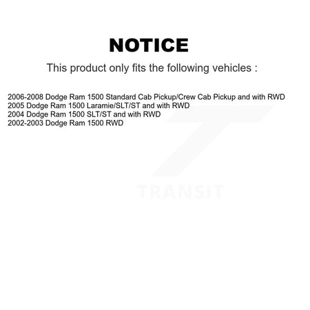 Front Rear Suspension Shock Absorbers Kit For Dodge Ram 1500 K78-101025