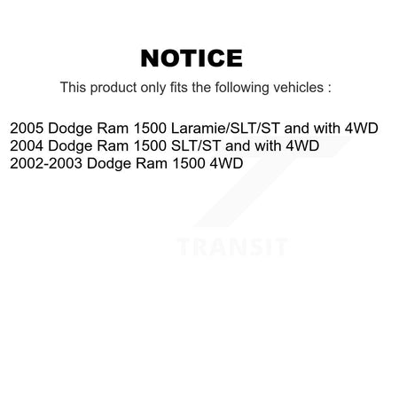 Front Rear Suspension Shock Absorbers Kit For Dodge Ram 1500 K78-101026