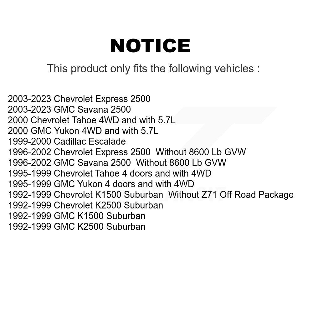 Rear Shock Absorber Pair For GMC Chevrolet Savana 2500 Express Tahoe K1500 Suburban Yukon K78-101029