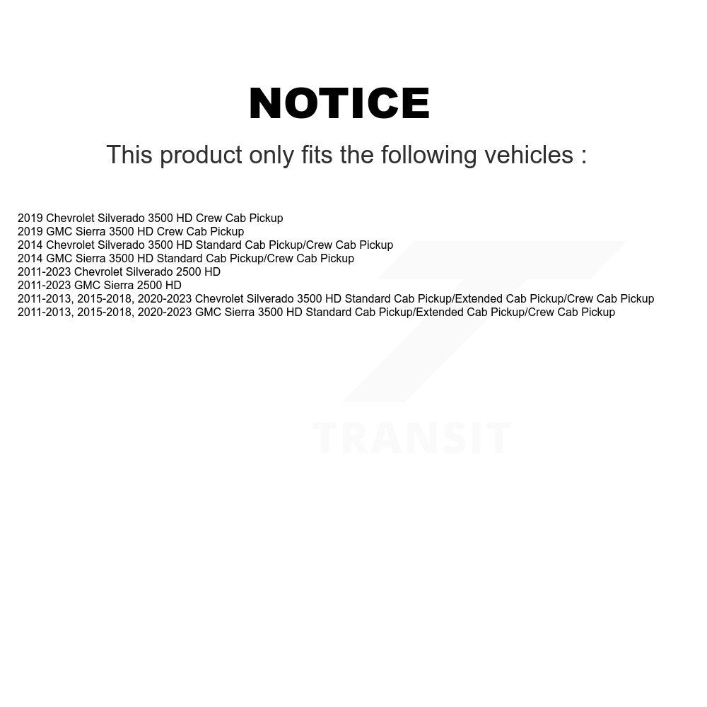 Front Rear Suspension Shock Absorbers Kit For GMC Chevrolet Sierra 2500 HD Silverado 3500 K78-101055
