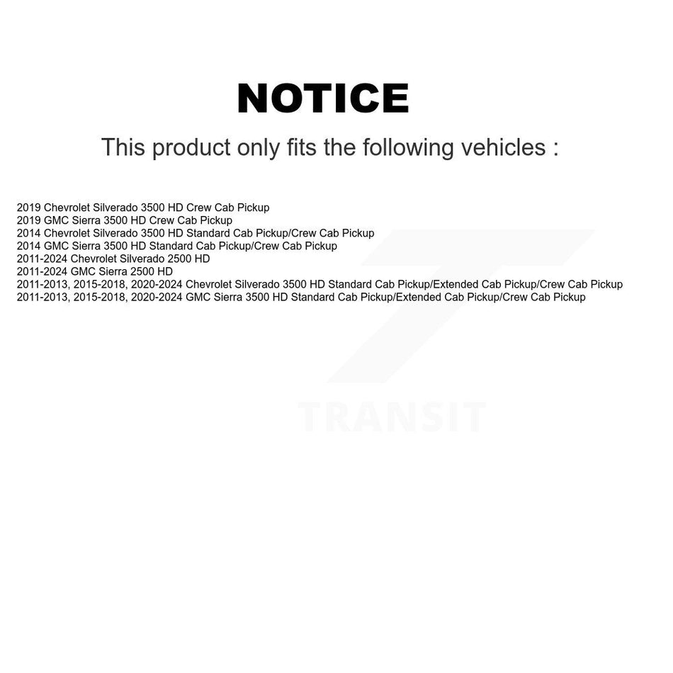 Front Rear Suspension Shock Absorbers Kit For GMC Chevrolet Sierra 2500 HD Silverado 3500 K78-101055