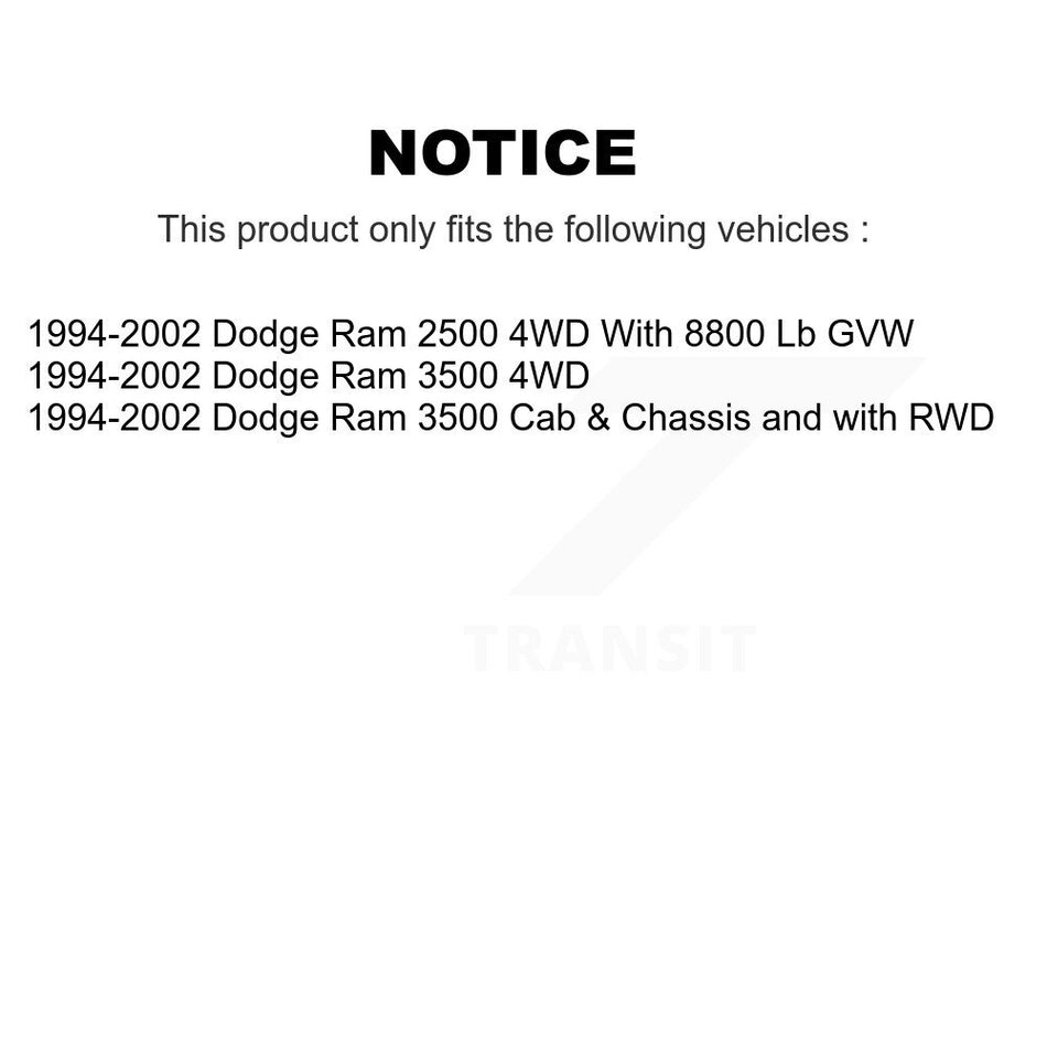 Rear Suspension Shock Absorbers Pair For 1994-2002 Dodge Ram 2500 3500 K78-101104