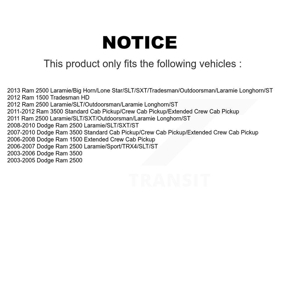 Rear Suspension Shock Absorbers Pair For Dodge Ram 3500 2500 1500 K78-101109