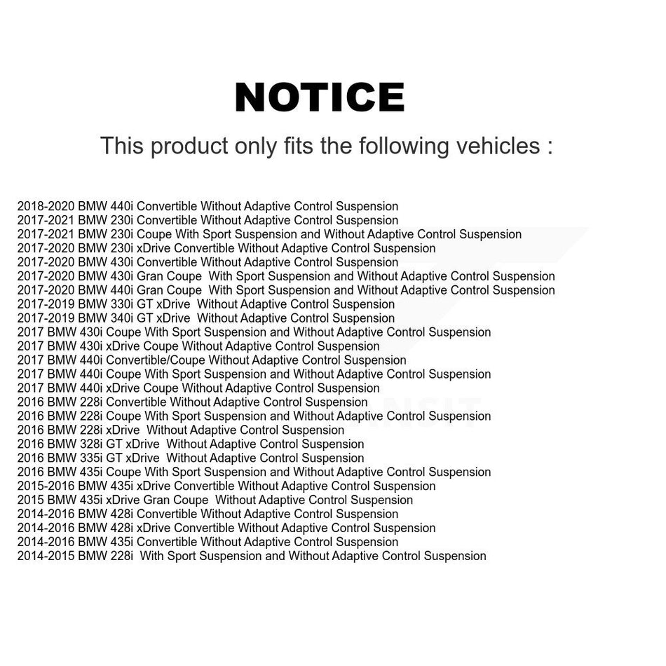 Rear Shock Absorbers Pair For BMW 428i xDrive 230i 435i 228i Gran Coupe 430i 440i 328i GT K78-101114