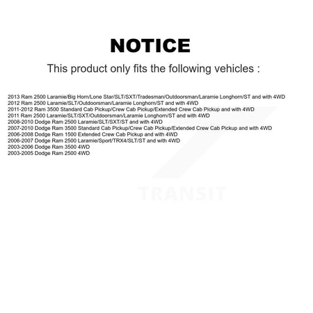 Front Rear Suspension Shock Absorbers Kit For Dodge Ram 3500 2500 1500 K78-101150