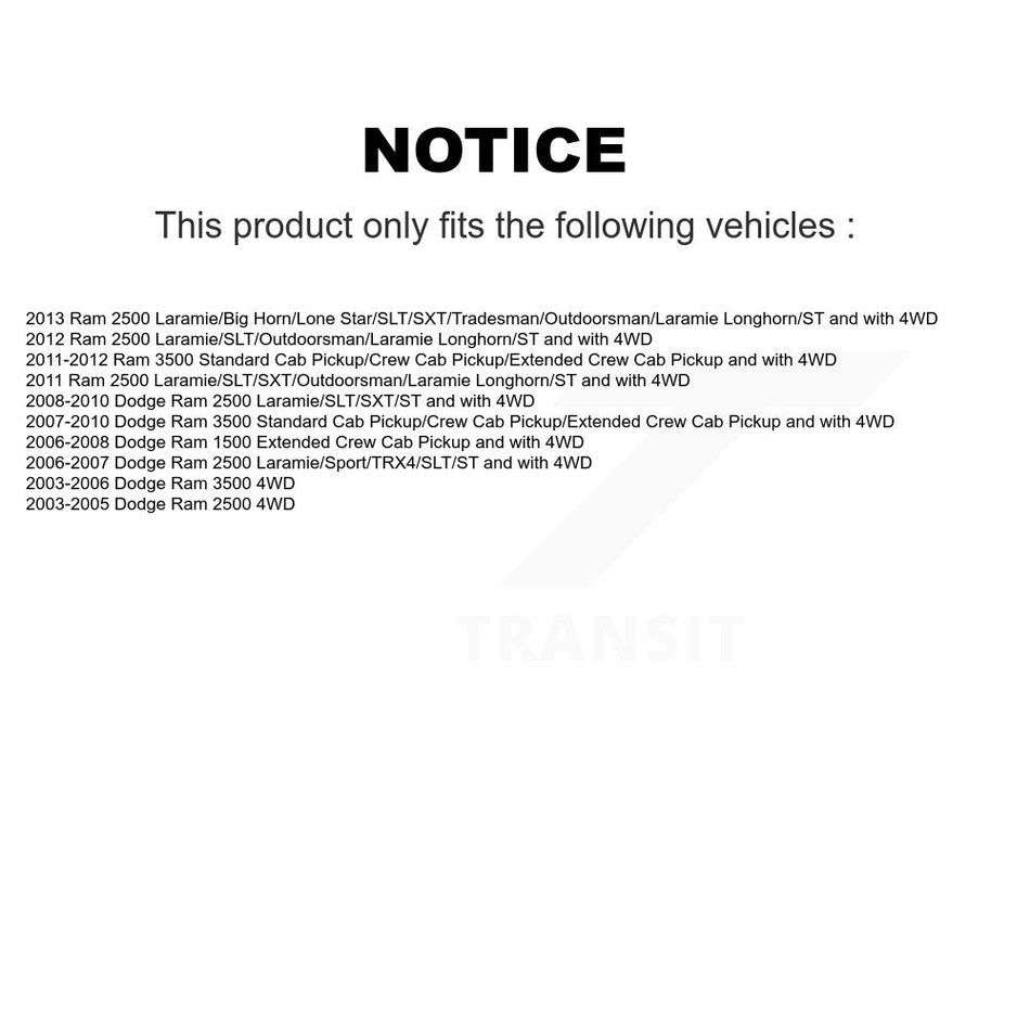 Front Suspension Shock Absorbers Pair For Dodge Ram 3500 2500 1500 K78-101166