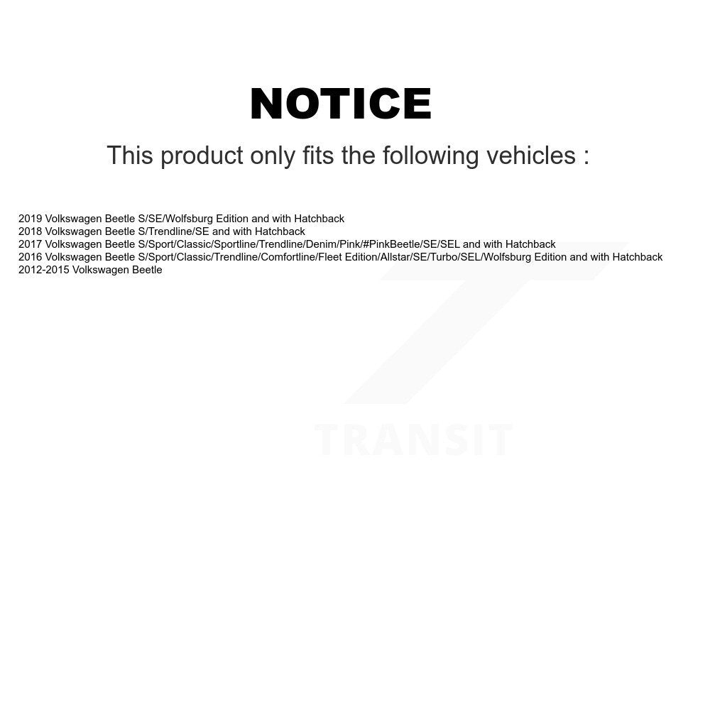 Front Rear Suspension Struts Kit For Volkswagen Beetle K78-101185