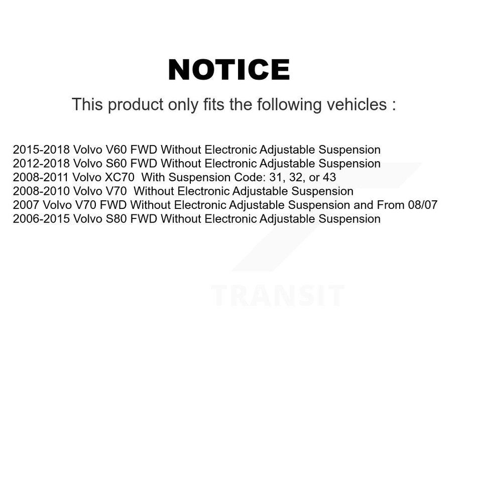 Rear Suspension Shock Absorbers Pair For Volvo S60 XC70 V60 S80 V70 K78-101199