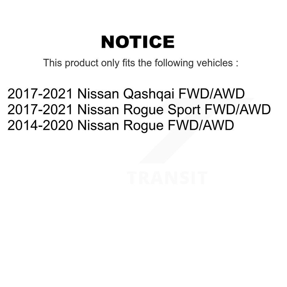 Front Complete Shocks Strut Coil Spring Mount Kit For Nissan Rogue Sport Qashqai FWD/AWD K78A-100488