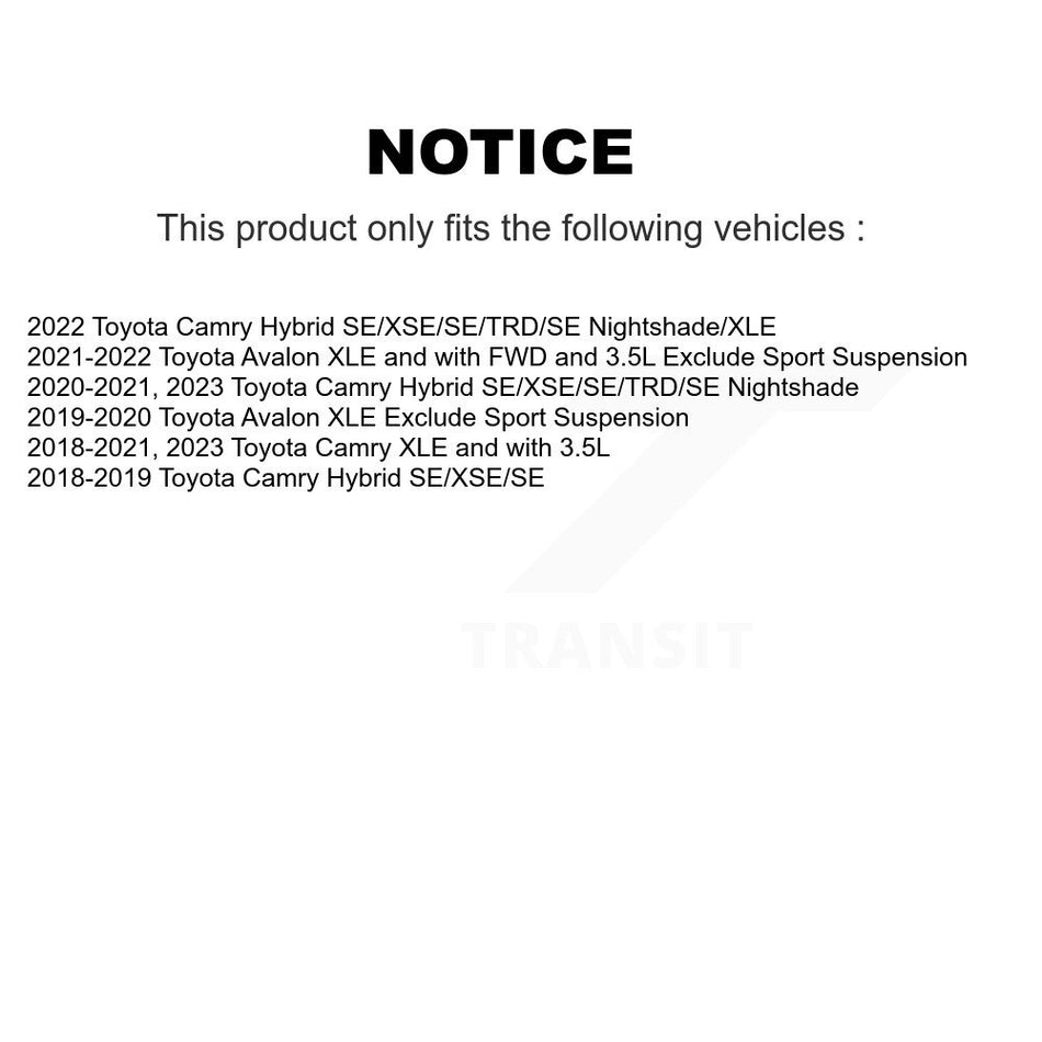 Front Complete Shocks Strut And Coil Spring Mount Assemblies Kit For Toyota Camry Avalon K78A-100551