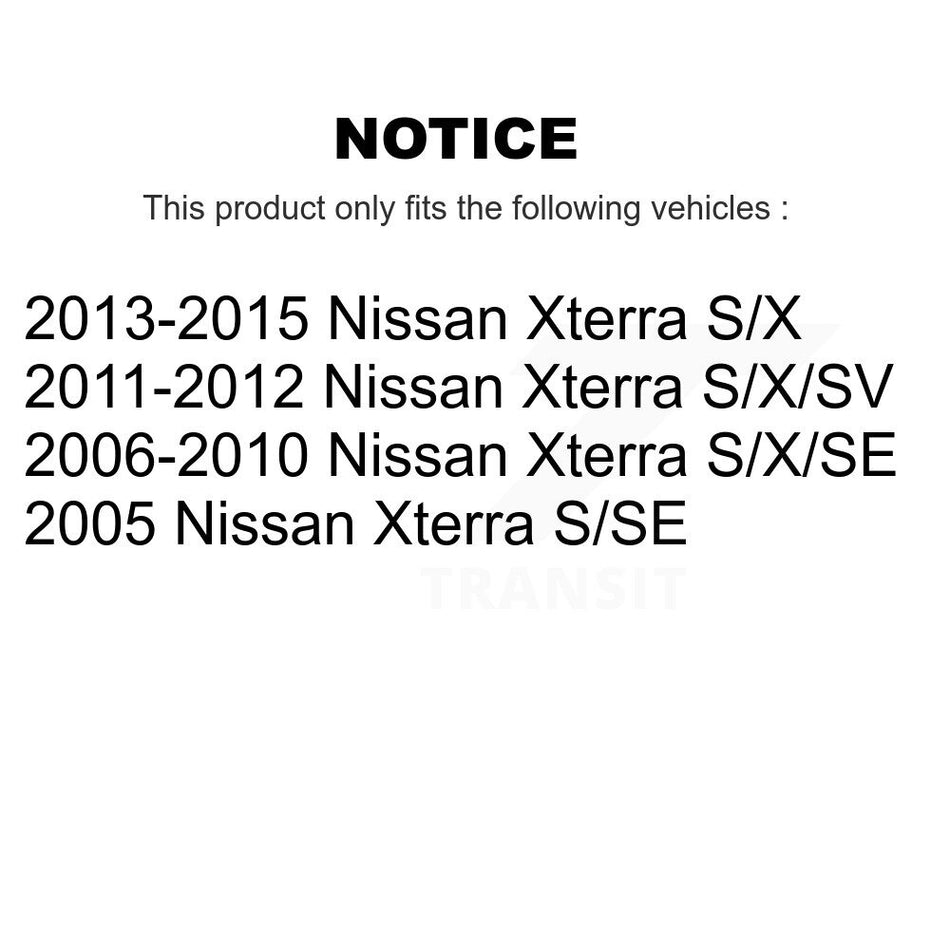 Front Rear Complete Suspension Shocks Strut And Coil Spring Mount Assemblies Kit For Nissan Xterra - Left Right Side (Driver Passenger) K78M-100027