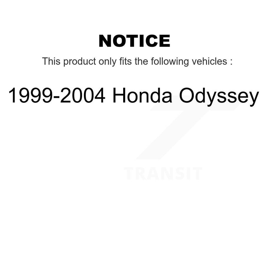 Front Rear Complete Suspension Shocks Strut And Coil Spring Mount Assemblies Kit For 1999-2004 Honda Odyssey - Left Right Side (Driver Passenger) K78M-100120