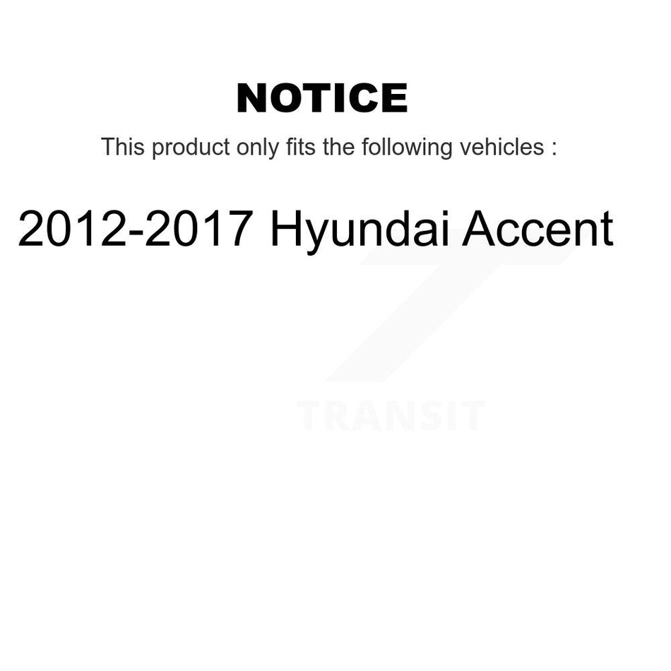 Front Rear Complete Suspension Shocks Strut And Coil Spring Mount Assemblies Kit For 2012-2017 Hyundai Accent - Left Right Side (Driver Passenger) K78M-100166