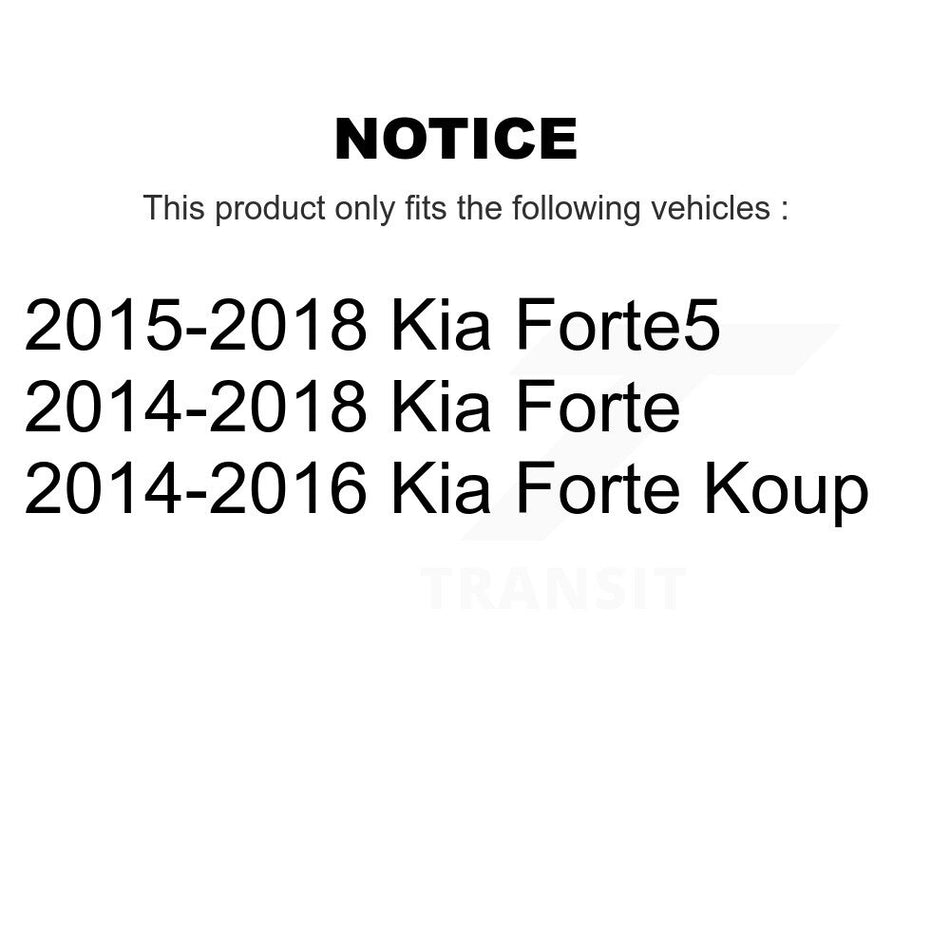 Front Rear Complete Suspension Shocks Strut And Coil Spring Mount Assemblies Kit For Kia Forte Forte5 Koup - Left Right Side (Driver Passenger) K78M-100167