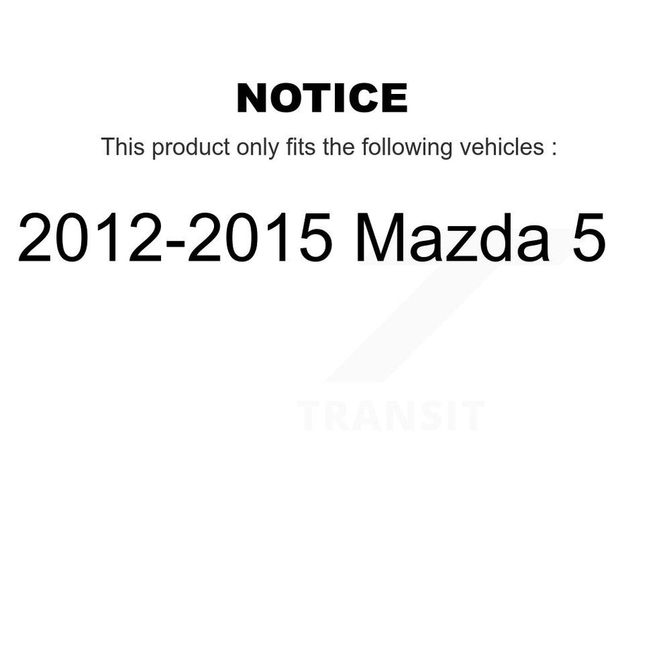 Front Rear Complete Suspension Shocks Strut And Coil Spring Mount Assemblies Kit For 2012-2015 Mazda 5 - Left Right Side (Driver Passenger) K78M-100252