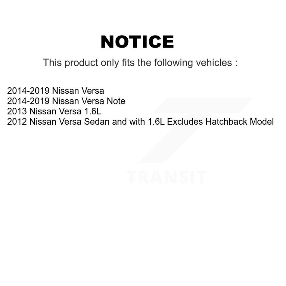 Front Rear Complete Suspension Shocks Strut And Coil Spring Mount Assemblies Kit For Nissan Versa Note - Left Right Side (Driver Passenger) K78M-100300
