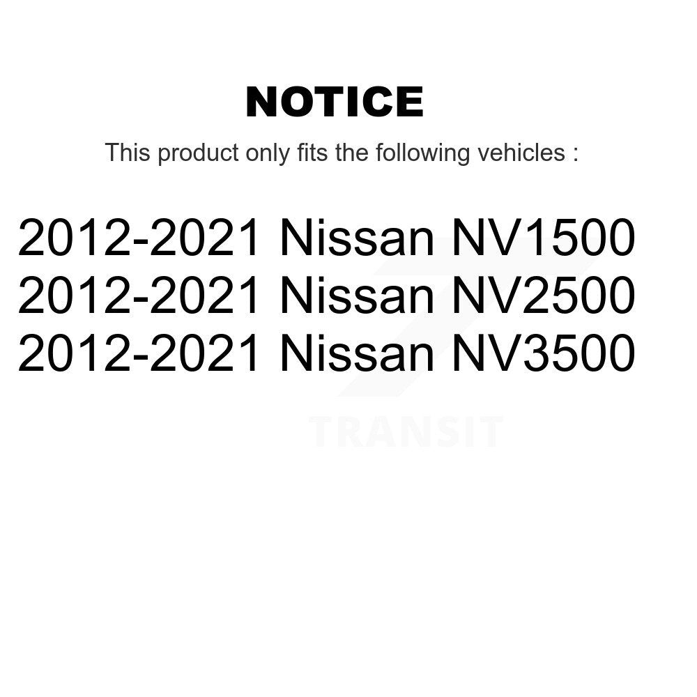 Front Rear Complete Strut And Coil Spring Kit For 2012-2021 Nissan NV2500 NV3500 NV1500 K78M-100523
