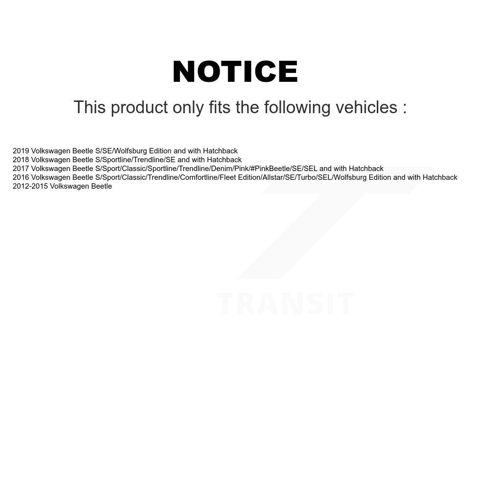 Front Rear Complete Shocks Strut Coil Spring Mount Assemblies Kit For Volkswagen Beetle K78M-100532