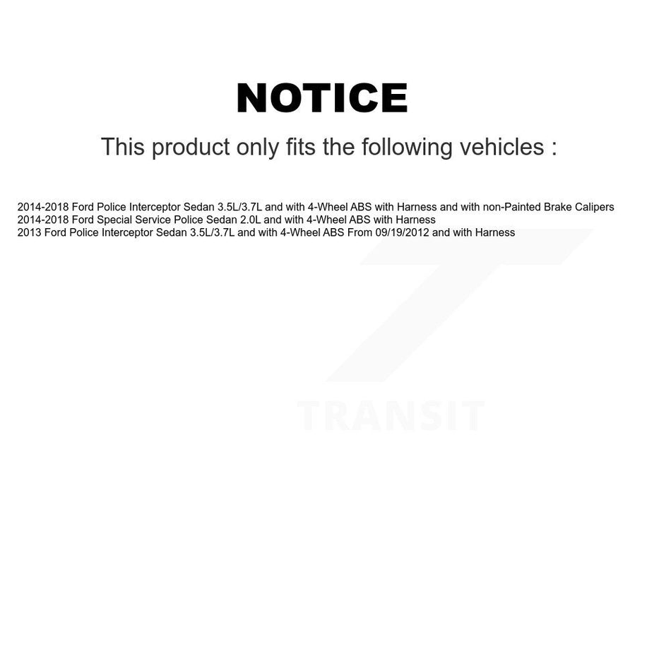 Front Wheel Hub Bearing ABS Sensor Kit For Ford Police Interceptor Sedan Special Service K7S-100033