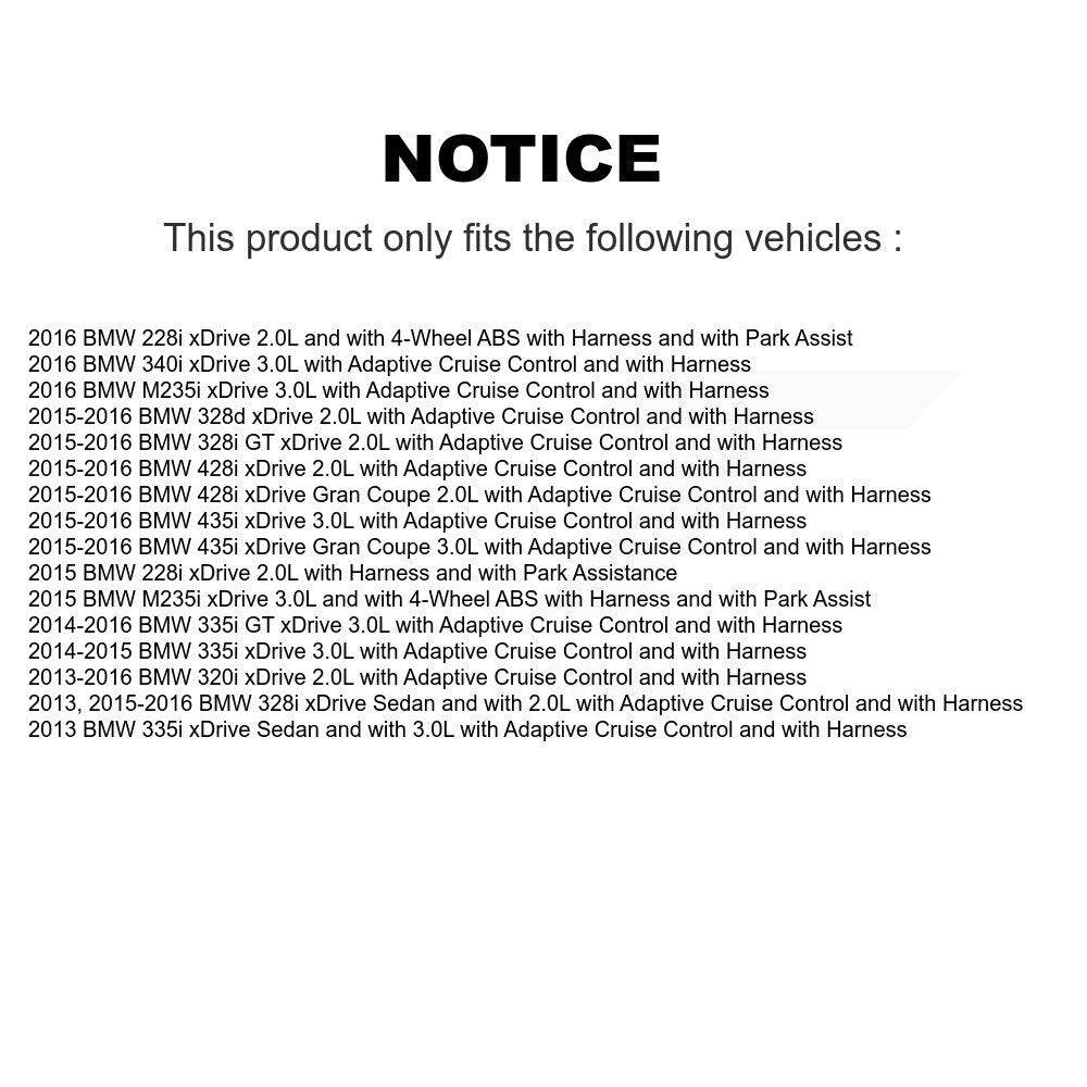 Front Wheel Hub Bearing Sensor Kit For BMW 328i xDrive 320i 335i 228i 428i Gran Coupe GT K7S-100036