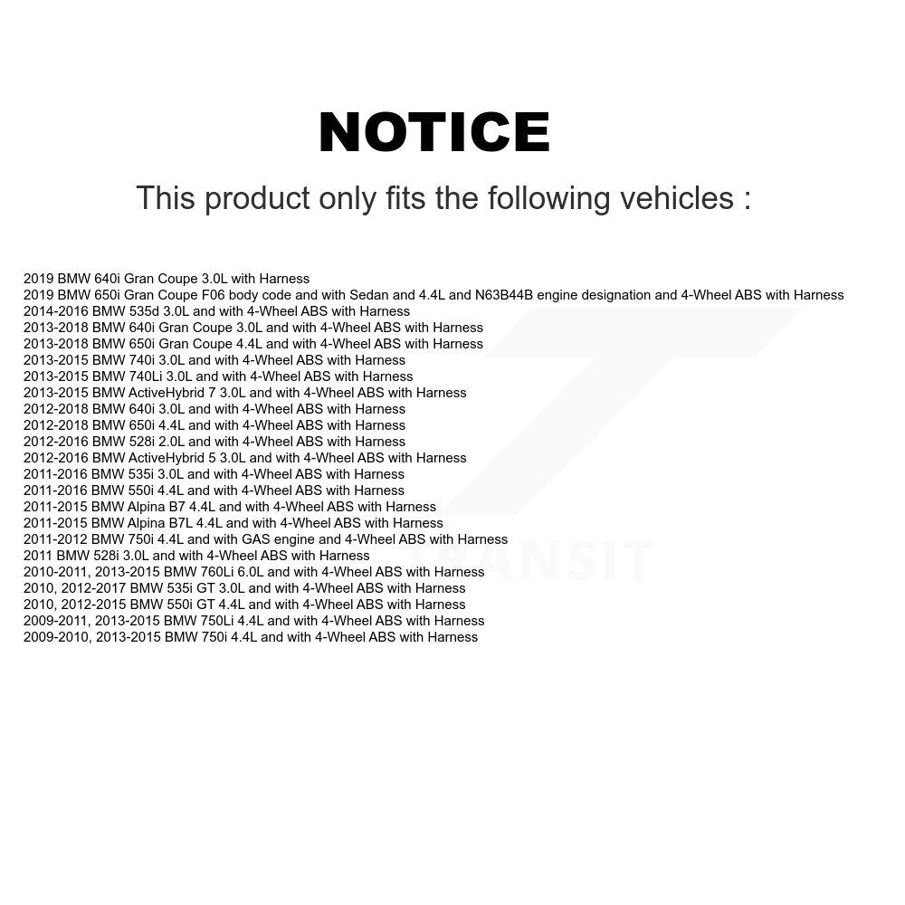 Front Wheel Hub Bearing Sensor Kit For BMW 528i 650i 535i 750Li 750i 550i 640i Gran Coupe K7S-100039